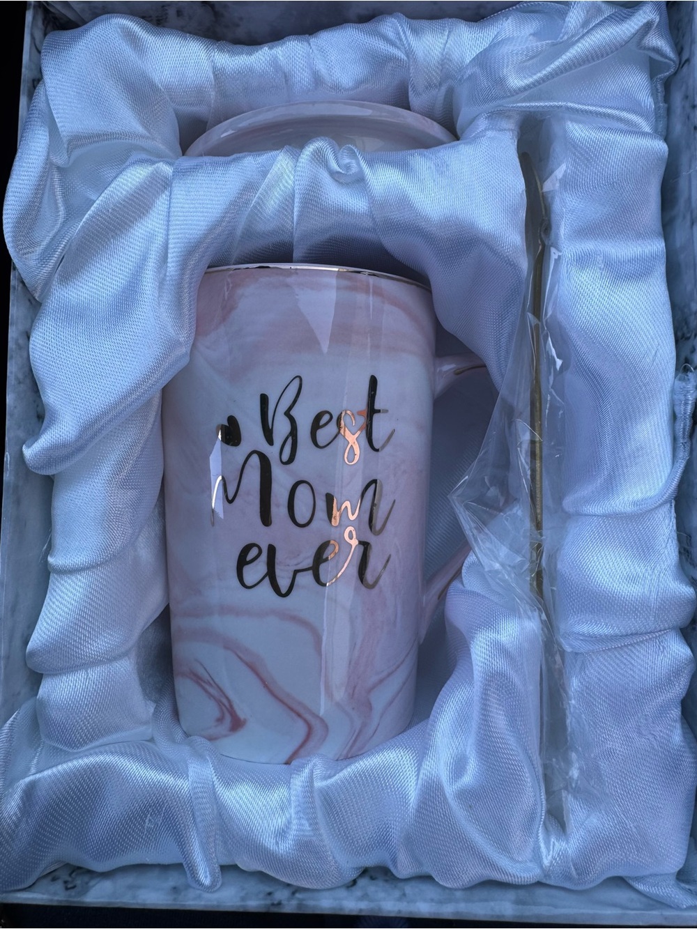 Present of star "Best Mom Ever" Pink/White Marble
Ceramic Coffee Mug 11 oz